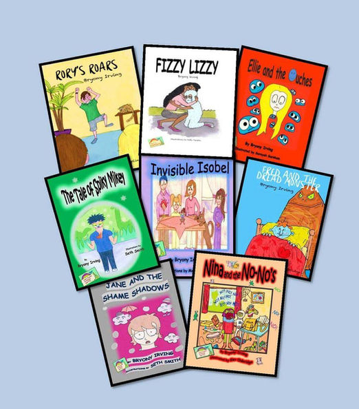 montage of therapy books for children