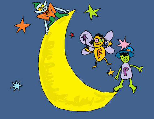 pixies and fairies on the moon